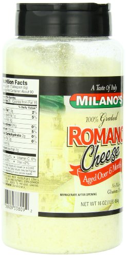 Milano's 100% Imported Romano Cheese Jar,16 Ounce