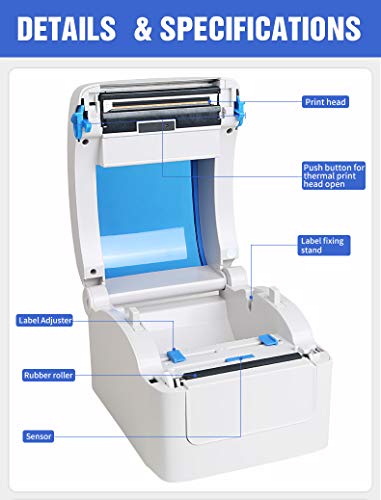 Fangtek Shipping Label Printer - Direct Thermal High Speed Printer - Compatible with Amazon, eBay, Etsy, Shopify – 4×6 Label Printer & Multifunctional Printing – Compare to Dymo 4XL