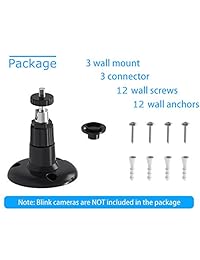 Blink XT Soporte de pared para cámara, compatible con Blink Home Security Camera System Accessories, 360 grados soporte protector ajustable para Blink Outdoor Camera (3 unidades), color negro