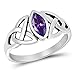 Sterling Silver Simulated Amethyst Ring Irish Celtic Knot Design Band 925 Size 10