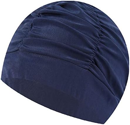 Texturer Swimming Hat Women Unisex Girls Long Hair Bathing Cap Swimming Cap Stretch Drape Free Size Swim Pool Sport Elastic Nylon Turban