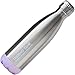 Thermo Tank Insulated Stainless Steel Water Bottle - Ice Cold 36 Hours! Vacuum + Copper Technology - 17 Ounce (Lavender + Steel, 17oz)