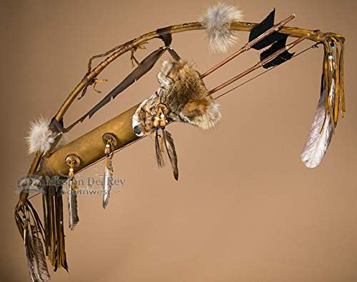 Mission Del Rey Antiqued Native American Bow & Coyote Quiver 44"