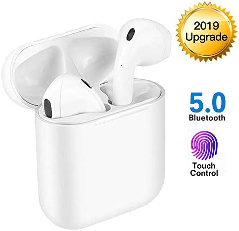 Bluetooth Headphones, Bluetooth 5.0 Wireless Earbuds, Noise Canceling 3D Stereo Sports Headset, Pop-ups Auto Pairing 12 Hrs Charging Case for iPhone/Samsung Android/Airpods