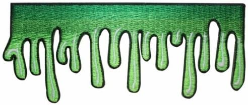 Logo patch embroidered)Dripping Slime Ooze Horror Dead Kreepsville Embroidered Iron On Applique Patch + E-book with pictures
