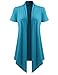 Women's Open Front Short Sleeve Cardigan Turquoise XX-Large
