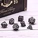 HESTYA 7 Pieces Metal Dices Set DND Game Polyhedral Solid Metal D&D Dice Set with Storage Bag and Zinc Alloy with Enamel for Role Playing Game Dungeons and Dragons, Math Teaching (Ancient )