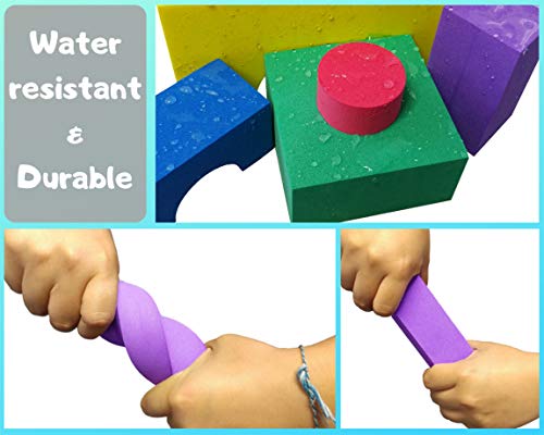 EWONDERWORLD Non-Toxic 70 Piece Non-Recycled Quality Foam Wonder Blocks for Children: Soft, Quality, Waterproof, Bright Safe & Quiet