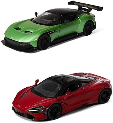 Flying Toyszer Kinsmart 5" Diecast Metal Aston Martin Vulcan and Mclaren 720S Car, Pack of 2, Assorted