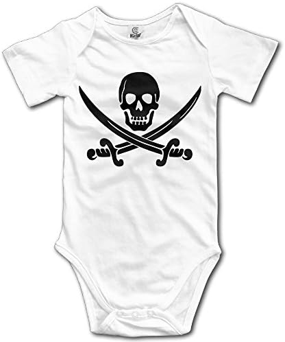 Yuanxian Pirate Skull Logo Unisex Newborn Baby Rompers Boys Girls Short Sleeve Jumpsuit Toddler Outfits With 3 Buttons