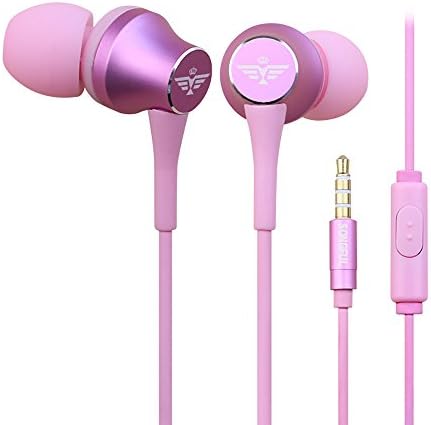 Earbuds in Ear Headphones - with Mic/Controller for iPhone Samsung ipad iPod(Pink)