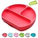 Silicone Suction Plates for Babies, Stick to High Chair Trays and Table, Divided Baby Dishes, Perfect Kids Plates, BPA FREE