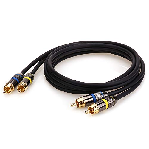 NANYI Upgrade 2RCA Male to 2RCA Male Stereo Audio Cable Gold Plated for Home Theater, HDTV, Gaming Consoles, Hi-Fi Systems,5feet /1.5meters