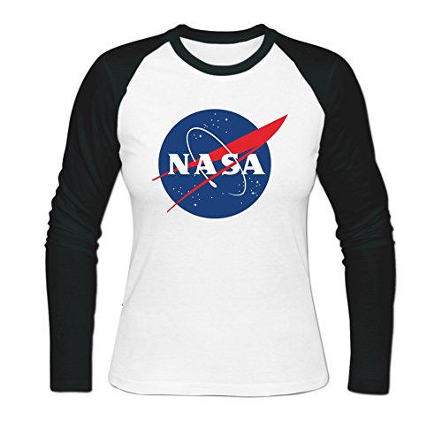 Lea Kirby Nasa Logo Baseball Tee for Women XL White
