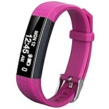 Coch Fitness Tracker, IP67 Waterproof Activity Tracker Watch,Sleep Monitor,Smart Fitness Band,Bluetooth Step Counter Kids Women Men (Rosered)