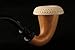 Hand Made Block Meerschaum Calabash Pipe - Sherlock Holmes Style - Mahogany Wood - 100% BLOCK Meerschaum Lattice Insert Bowl - Not From Pressed - Smoking Pipe