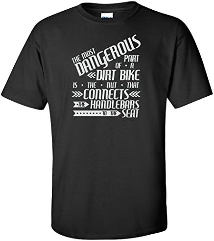 MxMegastore The Most Dangerous Part of a Dirt Bike is The Nut That Connects The Handelbars to The Seat Youth T-Shirts - Black - Youth Small/6-8