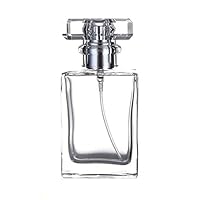 guohanfsh Portable Mini Refillable Perfume Bottle with Scent Pump Empty Square Glass Spray Containers Atomizer Transparent-30ml