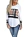 Tutorutor Womens Plaid T Shirts Long Sleeve Casual Patchwork 2018 Fashion Tops Blouses