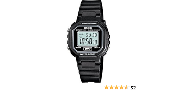 Amazon.com: Casio Womens Classic Digital Black Resin Watch - LA20WH-1ACF :  Clothing, Shoes \u0026 Jewelry