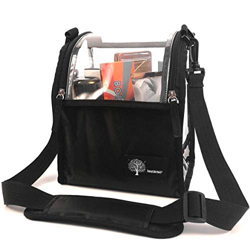 Portable Multipurpose Clear Bag Makeup Cosmetic Case Organizer Travel Makeup Box PVC Dust-Free Storage Bag With Adjustable Shoulder Strap And Dividers For Makeup Brushers Toiletry Accessories (Black) 1 Portable Multipurpose Clear Bag Makeup Cosmetic Case Organizer Travel Makeup Box PVC Dust-Free Storage Bag With Adjustable Shoulder Strap And Dividers For Makeup Brushers Toiletry Accessories (Black)