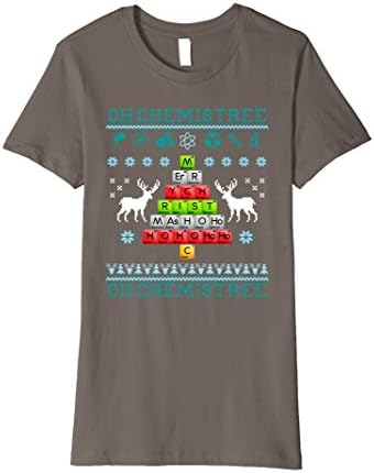 Womens Oh ugly sweater Chemistree, Periodic, Chemistry t shirt Large Asphalt