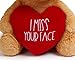 I Miss You Gifts Large 12 inch Teddy Bear I Miss Your Face- Cute Long Distance Relationships Gift, Friend, Couples, Valentines Day, Relationship, Boyfriend,Girlfriend, for Her, Him