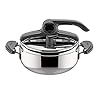 Lagostina Mia Lagoeasy’UP 3,5 l snelkookpan van roestvrij staal 18/10, Ø 22 cm, stoompan voor inductie en gas…