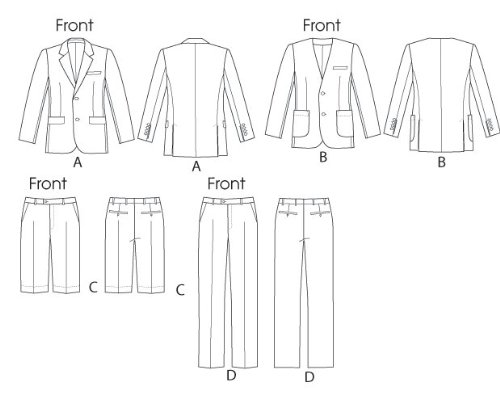 VOGUE PATTERNS V8890 Men's Jacket/Shorts and Pants Sewing Template, Size MUU (34-36-38-40)