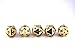 YSECTL Solid Metal Gold D20 5 Piece Polyhedral Dice Set - D&D RPG Pathfinder