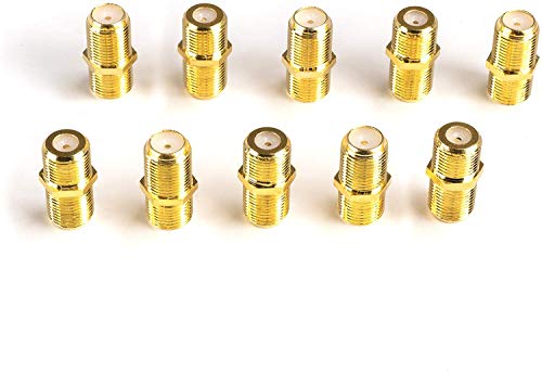 THE CIMPLE CO - Gold Cable Extension Coupler | 50 Pack | Connects Two Coaxial Video Cables, for Coax F81 (Female to Female) 3GHz Satellite, Cable TV, and Cable Internet Rated