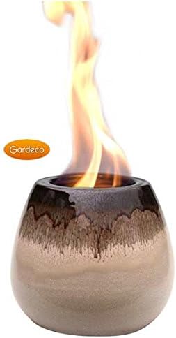 Gardeco Round Gel Burner Two Tone Brown Glazed
