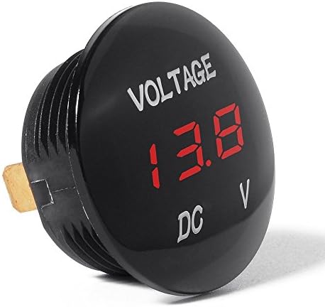 Mini Waterproof Voltmeter,Red LED Digital Display Voltage Meter for DC 12V-24V Car/Motorcycle/Truck