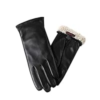 Warm Fleece Lining Touchscreen Texting Driving Winter Womens Leather Gloves