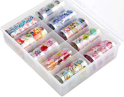 Star Paper Set Nail 10Color Star Paper Box to Transfer Printed Cellophane Stickers Luckhome High Quality Offer（F）