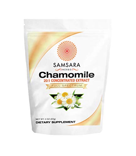 Samsara Herbs Chamomile Extract Powder - 20:1 Concentrated Extract - (2oz / 57g) Non - GMO, Potent, Highly Concentrated Samsara Herbs Chamomile Extract Powder - 20:1 Concentrated Extract - (2oz / 57g) Non - GMO, Potent, Highly Concentrated