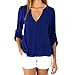 VESNIBA Womens Loose Long Sleeve Chiffon Casual Blouse Shirt Tops Fashion Blouse