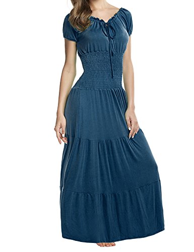 Zeagoo Womens Summer Boho Cap Sleeve Smocked Waist Tiered Renaissance |  Desertcart Aruba