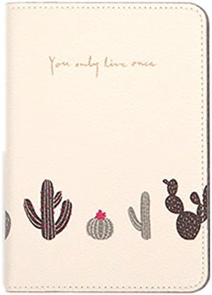 Doptou 1 Pcs Passport Case Holder Protector for Traveler Women Men Multifunctional Lightweight Pu Leather Folder for Tickets Credit Cards Notebook Cover (Cactus)