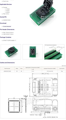 Waveshare QFN40 TO DIP40 QFN40 MLF40 MLP40 IC Test Socket Programming Adapter 0.4mm Pitch