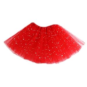 A0127 Tutu voor meisjes, 3-laags, pailletten, sterren, glitter, danskostuum, mini-rok, 12 kleuren