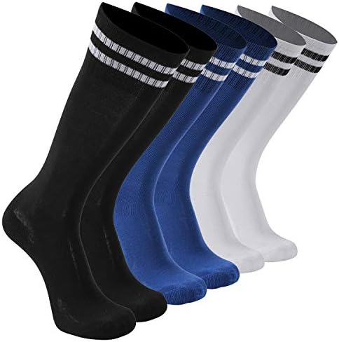 Kids Youth Football Baseball Soccer Cushioned Team Socks 6 Pairs