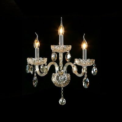 fei Splendid Unique Design Three Light Crystal Wall Sconce Offers Luxury Embellishment