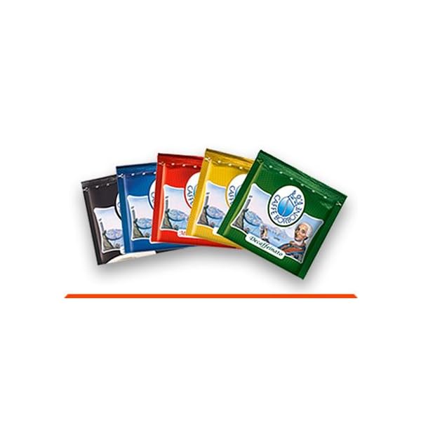 5 x 50 Pads, 44 mm, Borbone Kostprobe: Pads: 50 schwarze, 50 blaue, 50 rote, 50 goldene, 50 koffeinfreie