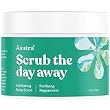 Best ORGANIC Exfoliating Body Scrub - "PURIFYING PEPPERMINT" - 100% Pure Dead Sea Salt Scrub / Ultra Hydrating & Moisturizing with SKIN SMOOTHING Jojoba, Sweet Almond & Argan Oils - 12oz