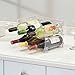 mDesign Stackable Plastic 3 Bottle Refrigerator Wine Rack - Kitchen Storage Organizer for Champagne, Wine or Water Bottles - Stacking Wine Organizer for Fridge - Ligne Collection - 8 Pack - Clear