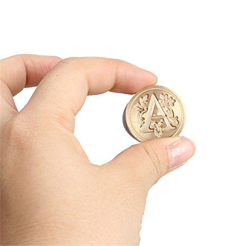 Michelle Dore Retro Wood Classic 24 Letter A-Z Alphabet Initial Sealing Wax Seal Stamp Post Decorative