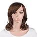 MapofBeauty 16 Inch/40 cm Short Side Bangs Medium Curly Wig (Brown)