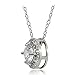 Ice Gems Sterling Silver Genuine, Created or Simulated Birthstone Gemstone Round Halo Necklace