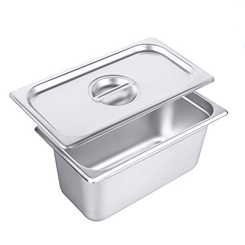 image for Kitma 1/3 Size Stainless Steel Solid Steam Table Pan Cover, Pan Lids, 